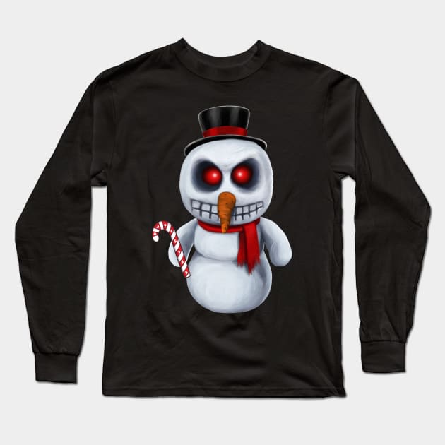 Evil Snowman Stole my Candy Cane Long Sleeve T-Shirt by Kylie Paul